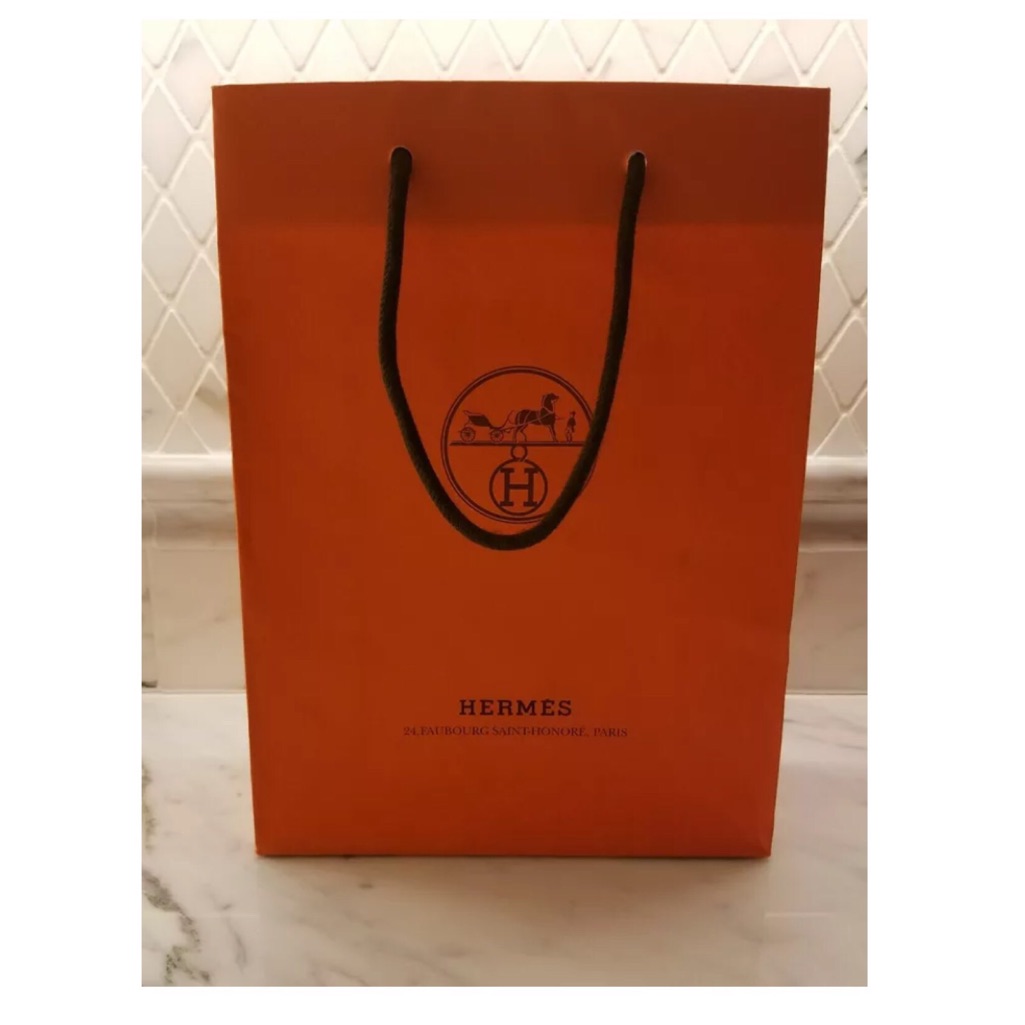 New Authentic Herms Orange Small Gift Paper Shopping Bag 8 X 11